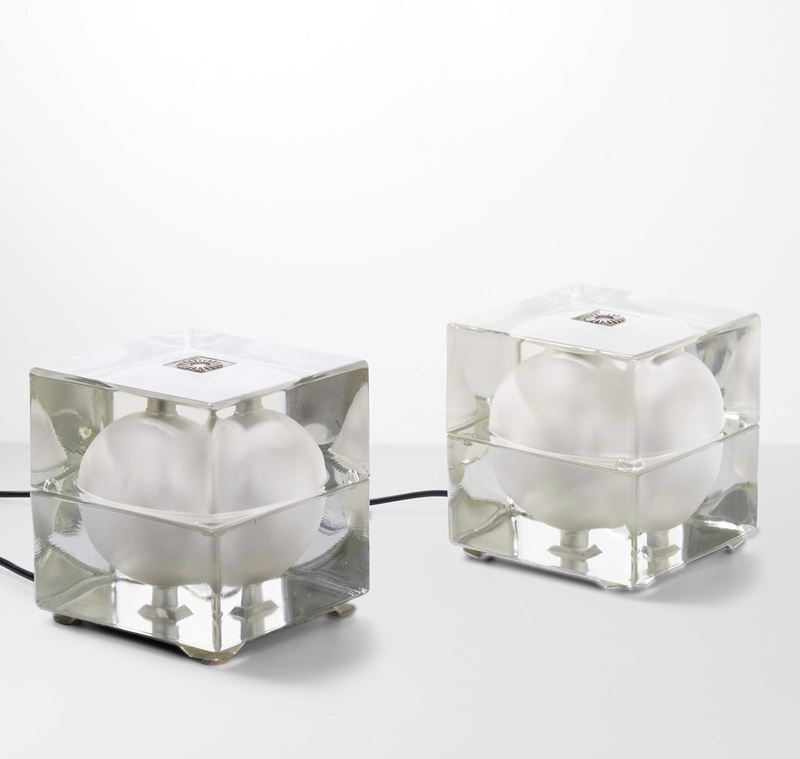 Alessandro Mendini : Due lampade da tavolo mod. Cubosfera  - Auction Design - Cambi Casa d'Aste