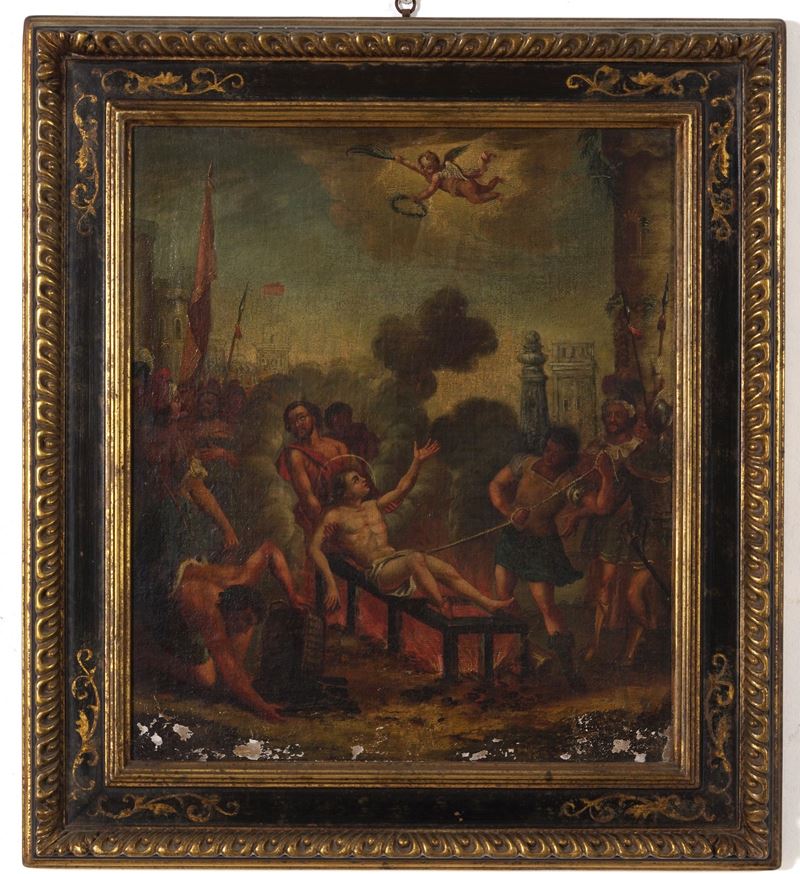Scuola del XVIII secolo Martirio di San Lorenzo  - olio su tela - Auction Old Masters - Cambi Casa d'Aste