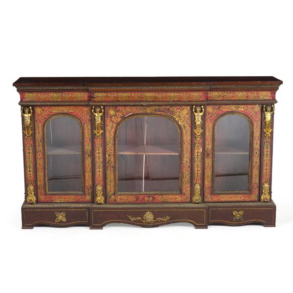 Credenza in legno stile Boulle. XIX secolo
