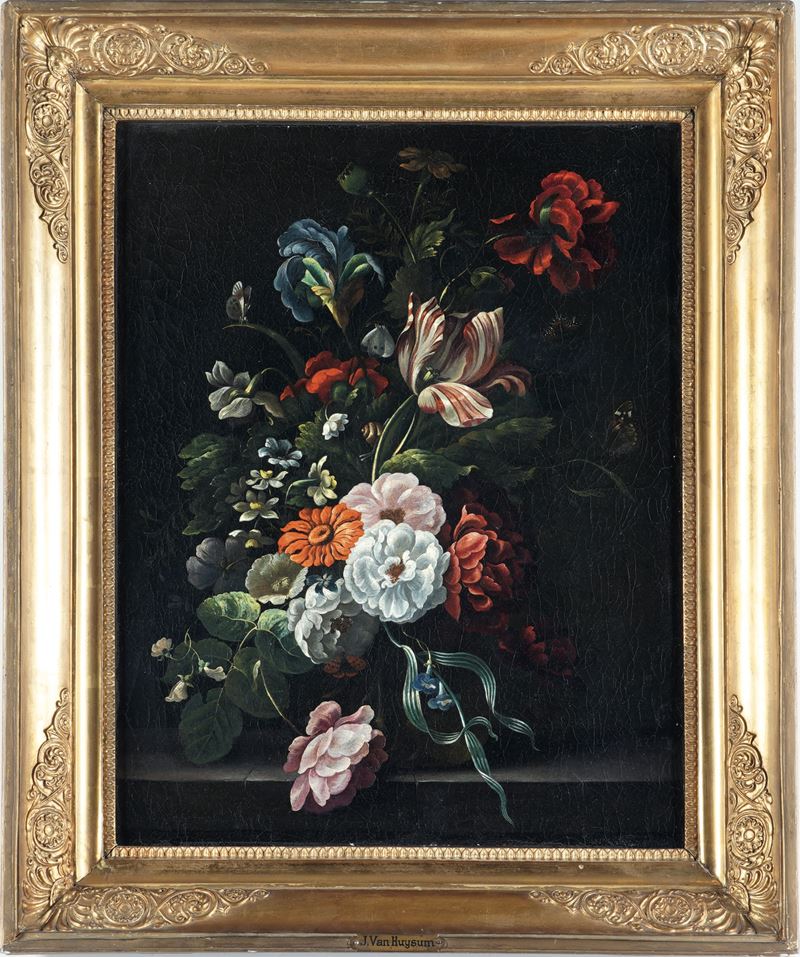 Jan van Huysum : Natura morta con vaso di fiori  - olio su tela - Auction Old Masters - Cambi Casa d'Aste