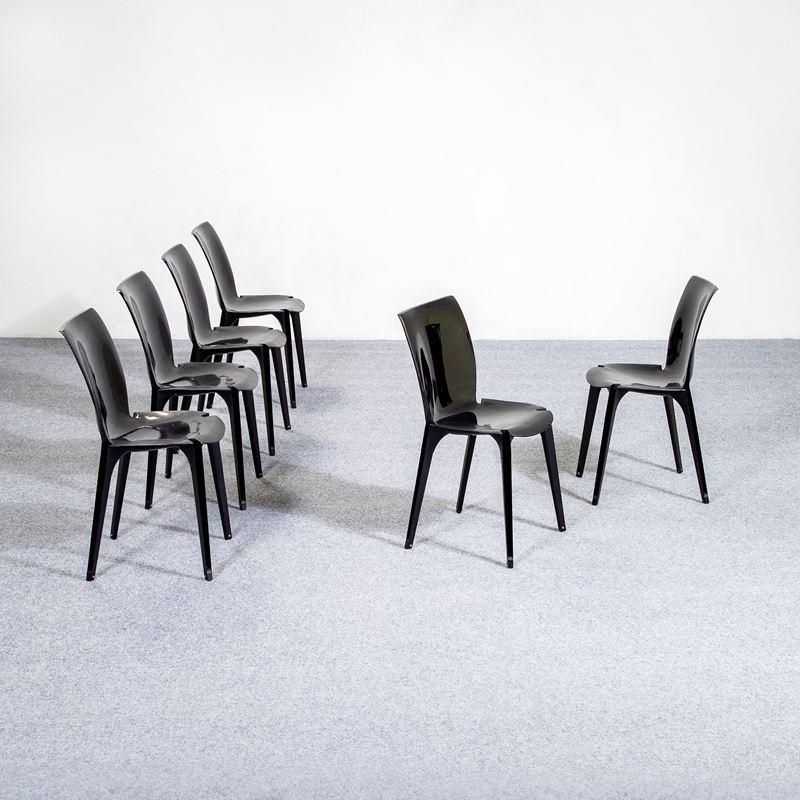 Marco Zanuso : Sei sedie mod. Lambda  - Asta Made in Gavina - Cambi Casa d'Aste