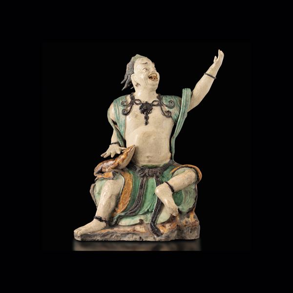 A Sancai stoneware figure, China