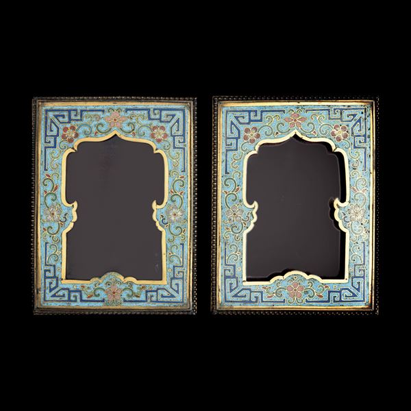 Two cloisonné frames, China, Qing Dynasty