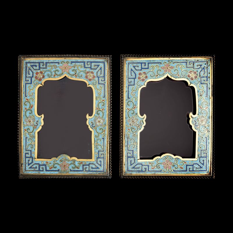 Two cloisonné frames, China, Qing Dynasty  - Auction Fine Chinese Works of Art - Cambi Casa d'Aste