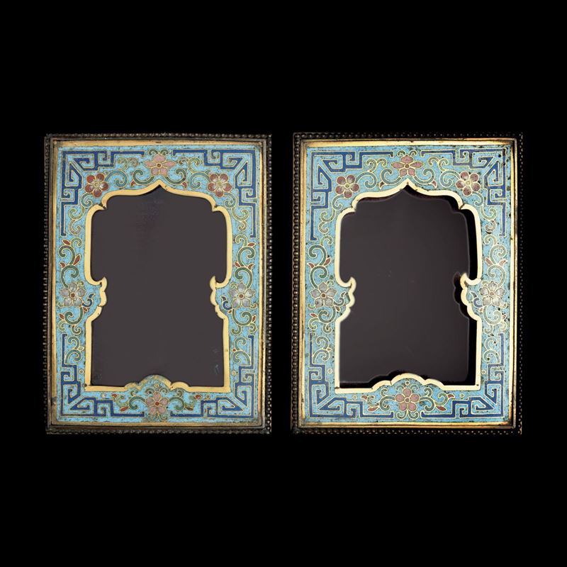 Two cloisonné frames, China, Qing Dynasty  - Auction Fine Chinese Works of Art - Cambi Casa d'Aste