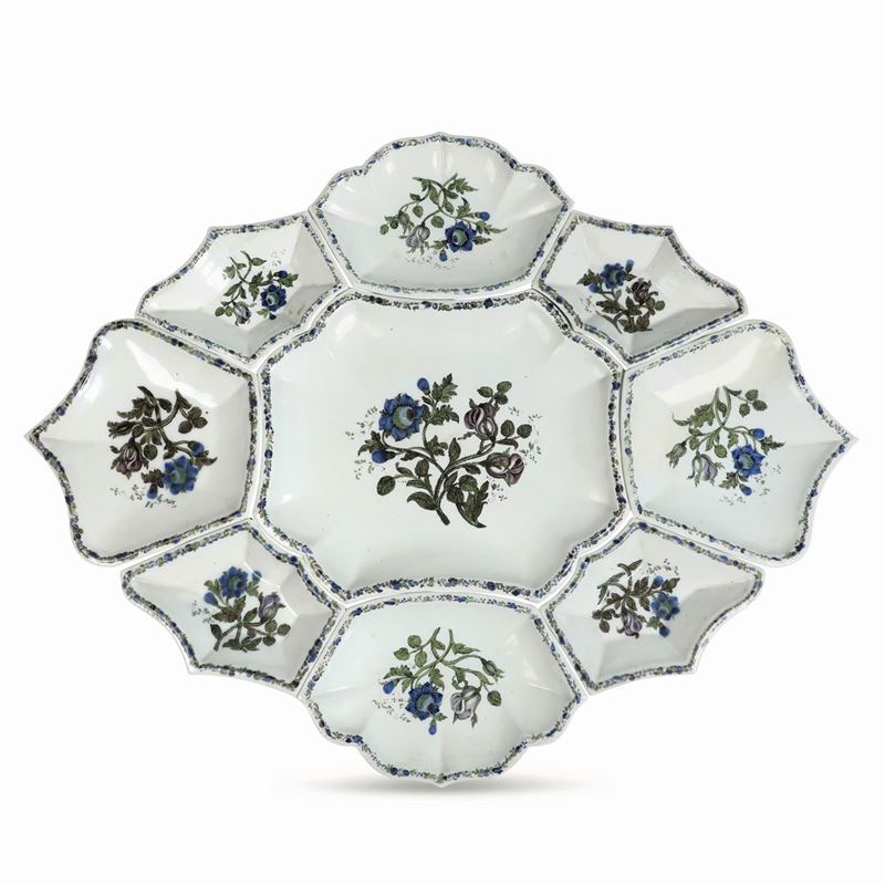 Raro grande centrotavola Nove, Manifattura Antonibon, 1740-1750 circa   - Asta Maioliche, Porcellane e Figure Venete di un Collezionista Veneziano - Cambi Casa d'Aste