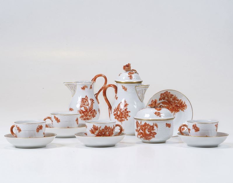 Servizio da caffè. Ungheria, Manifattura Herend, 1942.   - Asta Arredo per la Tavola - Cambi Casa d'Aste