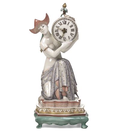 Orologio da Tavolo Art Dècogermania, Manifattura di Nymphenburg, 1930 Circamodello di Josef Wacke...