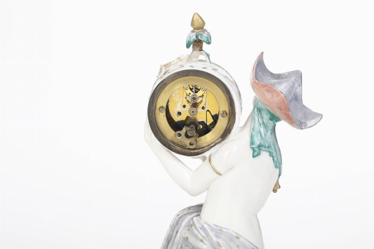 Orologio da Tavolo Art Dècogermania, Manifattura di Nymphenburg, 1930 Circamodello di Josef Wacke...