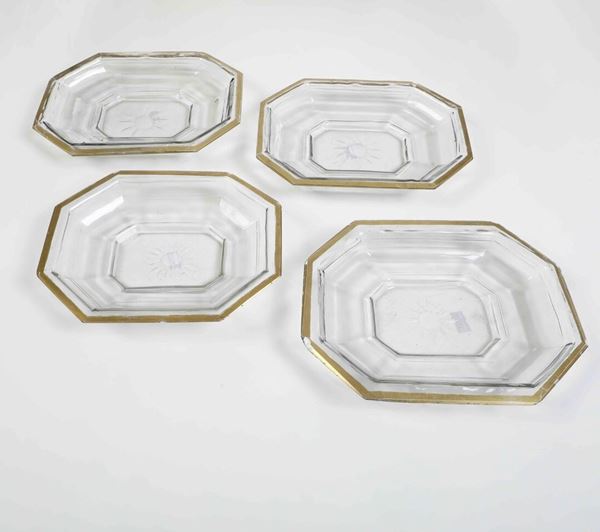 Quattro vassoietti. Probabilmente Murano, XVIII secolo.