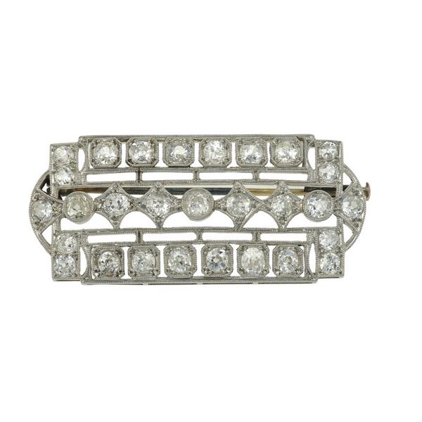 Diamond and platinum brooch