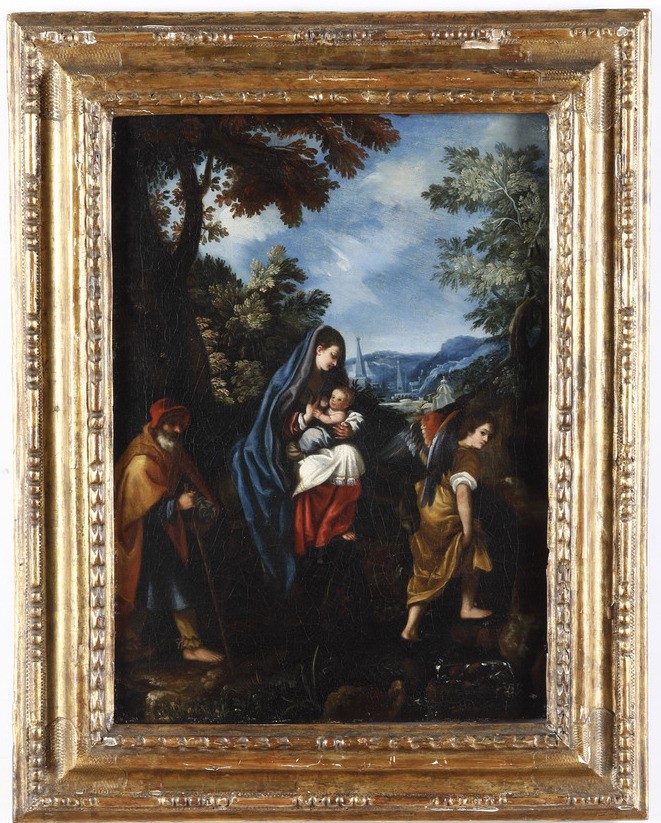Scuola Romana del XVII Secolo Fuga in Egitto