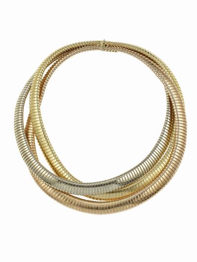 Weingrill, Girocollo tubogas in oro tre colori 750/1000