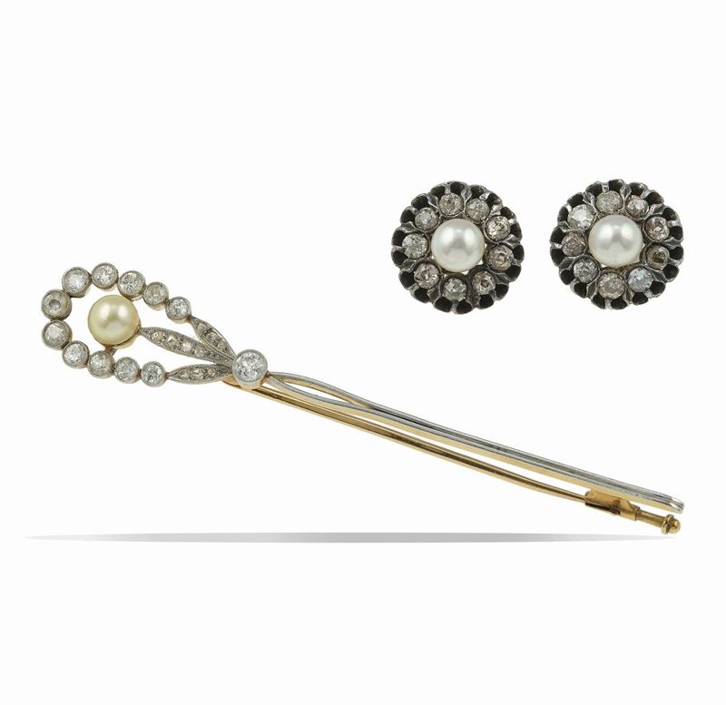 Group of cultured pearl and diamond jewels  - Auction Fine Jewels - Cambi Casa d'Aste
