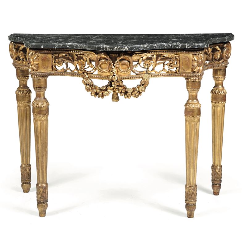 Consolle in legno intagliato e dorato. XVIII-XIX secolo  - Auction Italian Mansions - Cambi Casa d'Aste