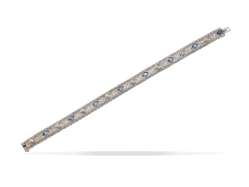 Old-cut diamond and synthetic gemstone bracelet  - Auction Jewels - Cambi Casa d'Aste