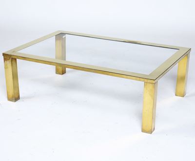 Tavolo Moderno in Vetro e Ottone