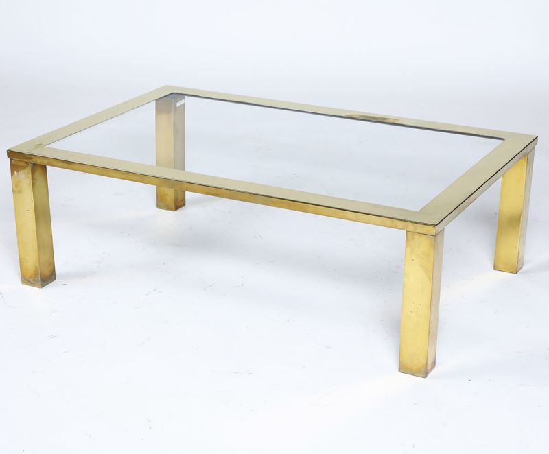 Tavolo moderno in vetro e ottone  - Auction Antique - Cambi Casa d'Aste