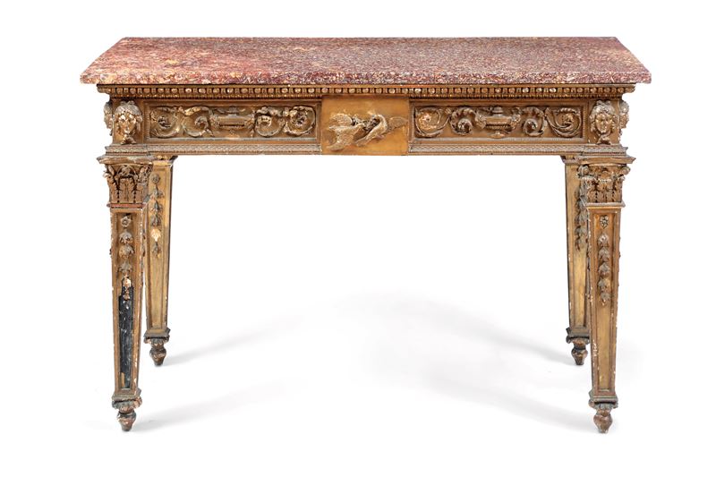 Console in legno intagliato e dorato. XVIII-XIX secolo  - Auction Italian Mansions - Cambi Casa d'Aste