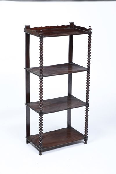 Etagere in Legno con Colonnine Tornite. XIX Secolo