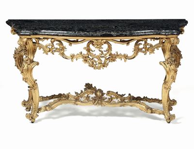 Console in Legno Intagliato e Dorato. XVIII Secolo
