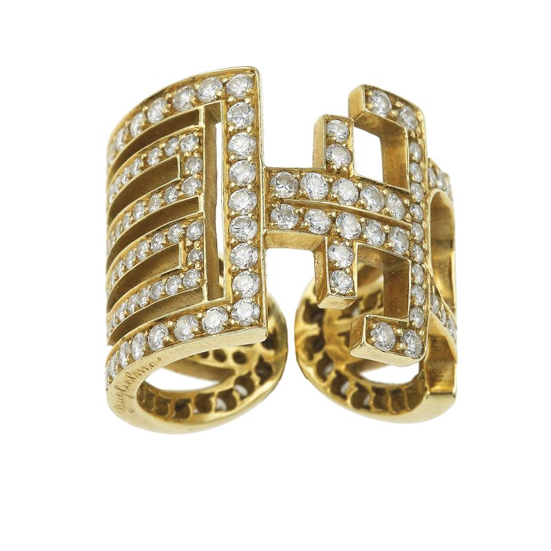 Diamond and gold ring. Capello  - Auction Fine Jewels - Cambi Casa d'Aste