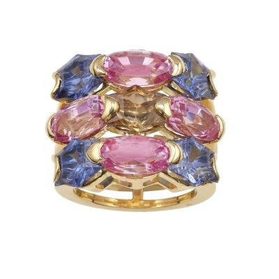 Anello a Fascia con Corindoni Sintetici