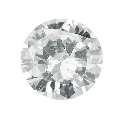 Diamante, taglio rotondo a brillante (ct 3,06) con caratteristiche N, VS2 e fluorescenza UV nulla