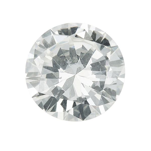 Diamante taglio brillante di ct 3.06, colore N, caratteristiche interne VS2, fluorescenza UV nulla