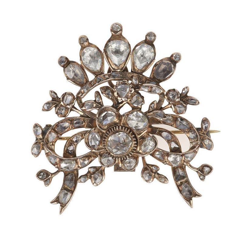 Spilla/pendente con rose di diamante  - Asta Vintage Jewellery - Cambi Casa d'Aste