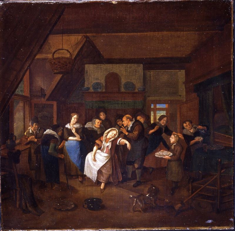 Richard Brakenburg : Visita del dottore  - olio su tela - Auction Old Masters - Cambi Casa d'Aste