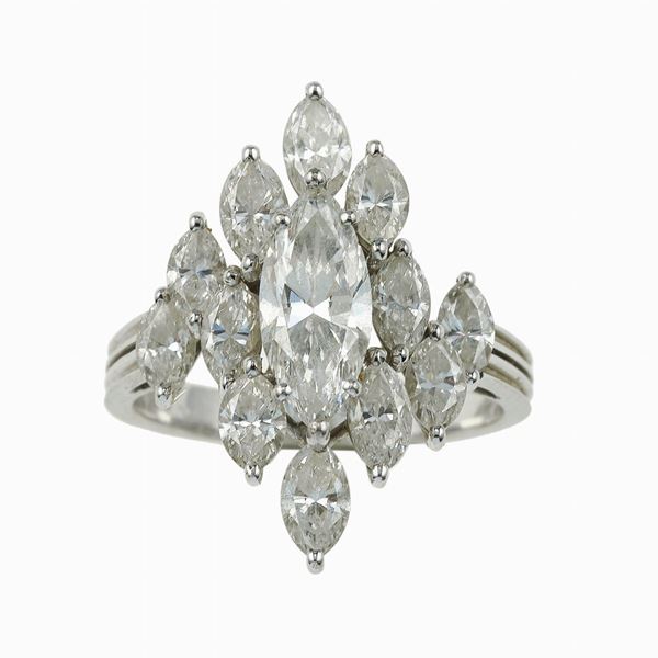 Marquise-cut diamond ring