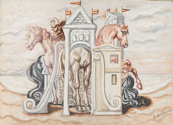 Giorgio De Chirico - Cavalli nel tempio