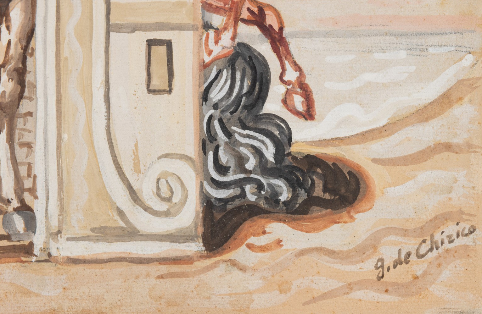 Giorgio De Chirico - Cavalli nel Tempio