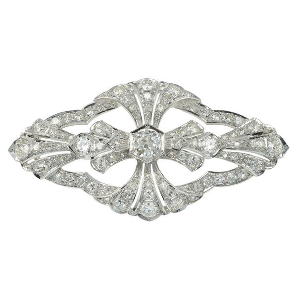 Platinum and diamond brooch