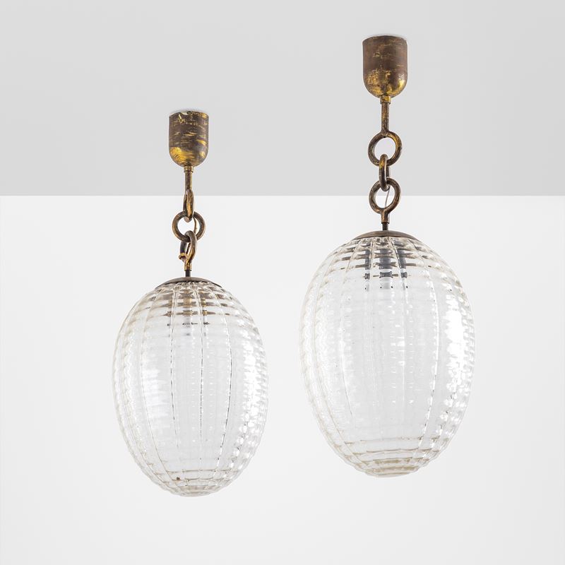 Venini : Due lampade a sospensione  - Asta Fine Design - Cambi Casa d'Aste