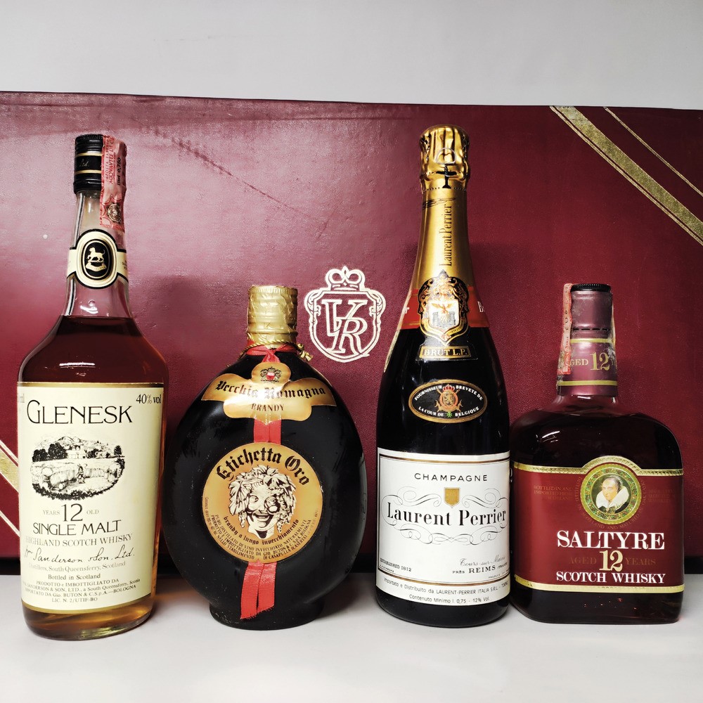 Laurent Perrier Champagne, Vecchia Romagna, Saltyre, Glenesk, Scotch Whisky