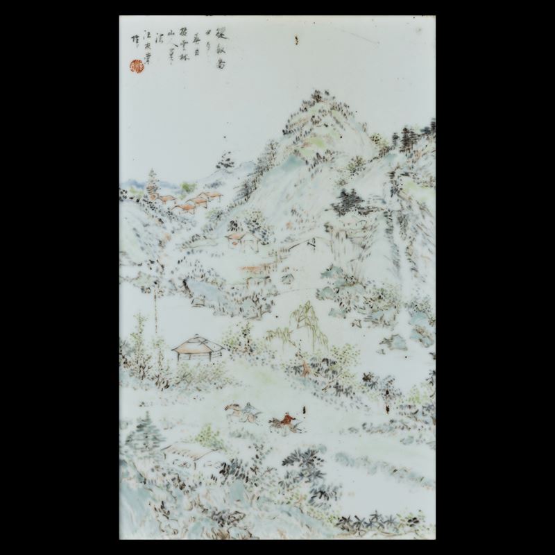 A porcelain plaque, China, Republic  - Auction Fine Chinese Works of Art - Cambi Casa d'Aste