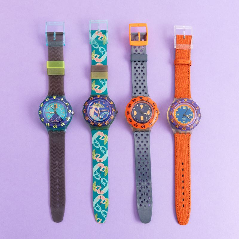 Quattro orologi Swatch Scuba  - Asta I Swatch very much - Cambi Casa d'Aste