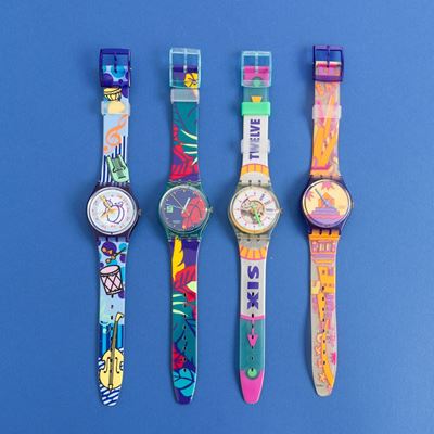 Quattro Swatch Nos:swatch Tubaswatch Ibiskusswatch Sport Sectionswatch Rara Avis