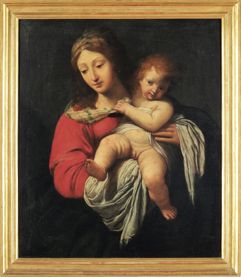 Leonello Spada : Madonna con Bambino  - olio su tela - Asta Old Masters - Cambi Casa d'Aste