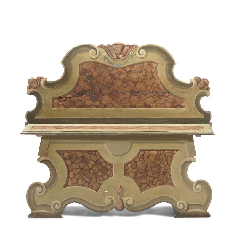 Panca in legno laccato. XIX secolo  - Auction Antique - Cambi Casa d'Aste