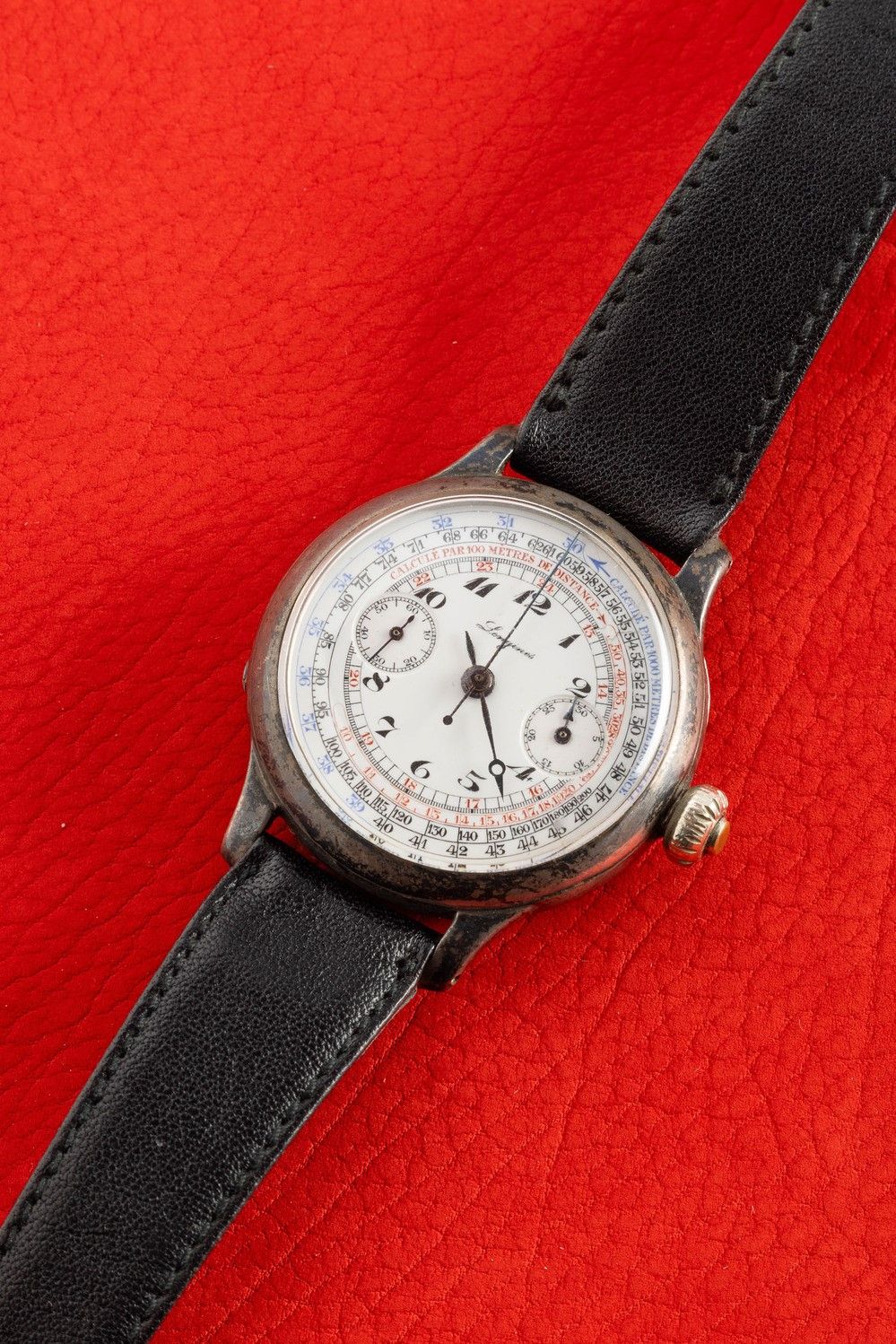 Longines - Raro e Storicamente Importante Cronografo Monopulsante Calibro 13.33, Cassa in Argento...