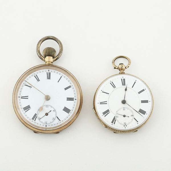 Due orologi da tasca in oro 14k