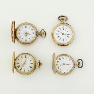 Lotto di 3 Monachine con Cassa in Oro (due 18k, uno 12k) e uno in Metallo