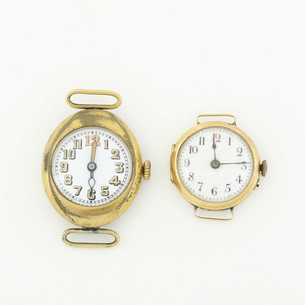 Due orologi da polso con cassa in oro