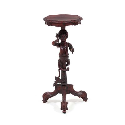 Gueridon in Legno Intagliato e Laccato, XIX Secolo