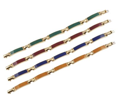 Quattro Bracciali con Smalti