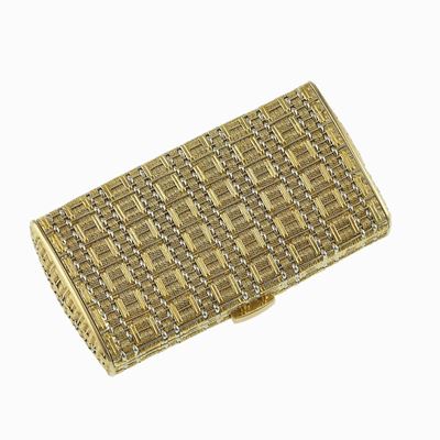 Pederzani, Portasigarette con lavorazione canneté in oro giallo 750/1000