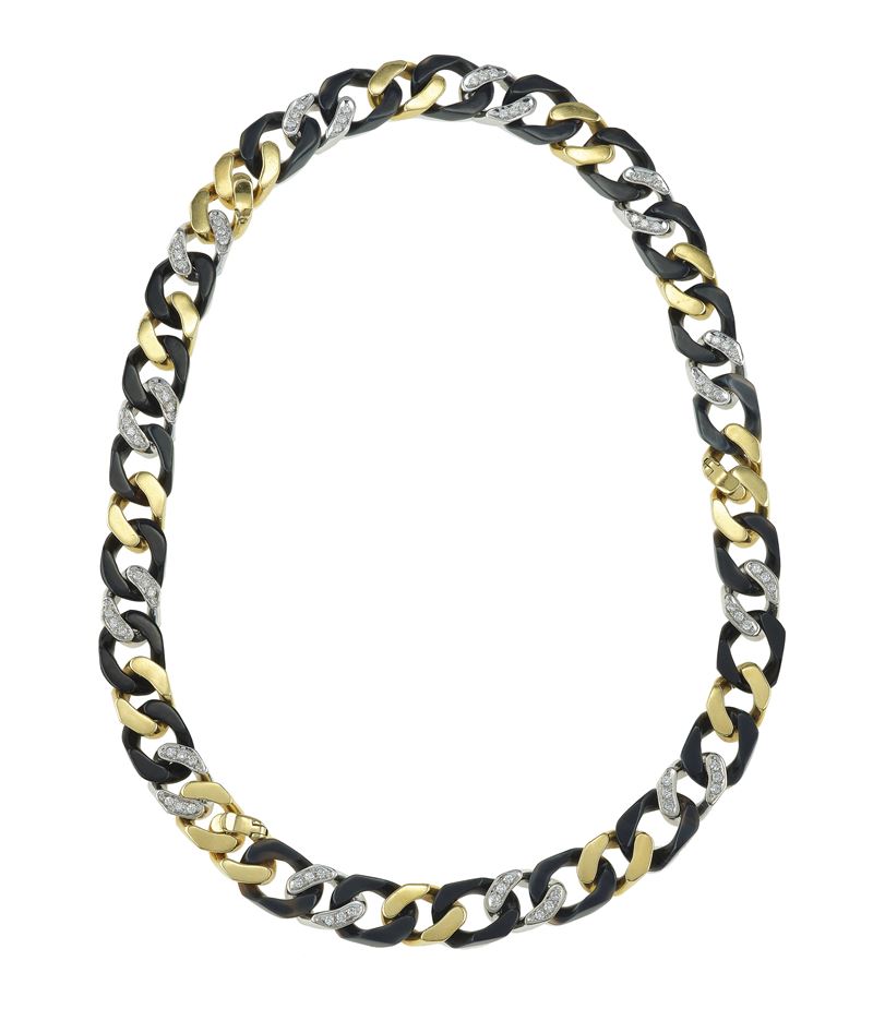 Collana con onice e piccoli diamanti  - Asta Fine Jewels - Cambi Casa d'Aste